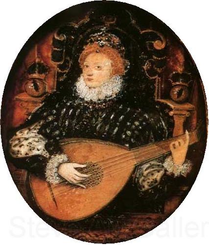 Nicholas Hilliard Portrait miniature of Elizabeth I of England Spain oil painting art